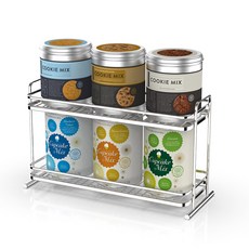 STAFIX 韓國製 Belita 雙層鋼製桌面置物架, 銀色, 1個