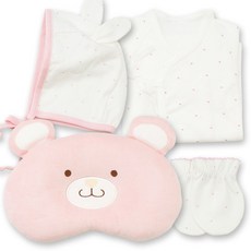 babybear 嬰幼兒星星新生兒肚衣 + 防抓手套 + 新生兒帽 + 小熊定型枕套組