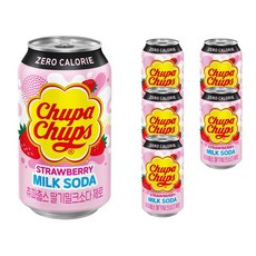 Chupa Chups 加倍佳 零卡草莓牛奶風味汽水, 6罐, 350ml