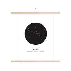 인테리어 우드족자 + 별자리 양자리 포스터 세트, 베이지우드