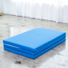 잠앤잠 3단 접이식 라텍스 퀄팅 매트리스, 블루, 5cm