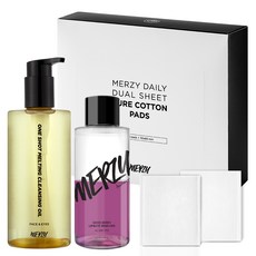 MERZY 卸妝組 卸妝油 300ml+眼唇卸妝液 210ml+化妝棉 300片 3盒, 1組