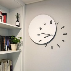 錯位設計掛鐘 2入, 白+黑數字（手錶），隨機發貨（Kokkopin）