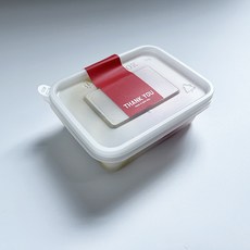 Tina Picnic 迷你半透明3格一次性容器 20入 + 紅色感謝貼紙 20入組, 1套, 一次性容器 + 貼紙