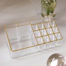 리빙숲 그리드 아크릴 다용도 정리함 16구, 골드, 1개