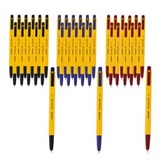 Monami 153 CLIP 圓珠筆套裝 3 1.0mm, 黑色, 藍色, 紅色, 12套