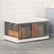 mootagonglivingmarket 雙開式頂級收納箱 中型, 白色 + 灰色半透明, 1個