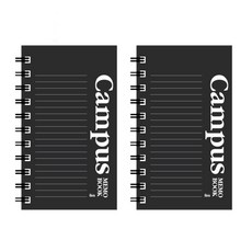 아이비스 두꺼운 캠퍼스 좌철 수첩, 블랙, 2개