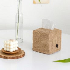 ssueim 復古藤編方形面紙套 2入, 單色