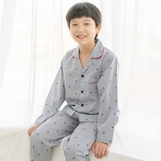 JJiniya 男童 Cocostar 純棉學生長袖睡衣上下套裝