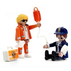 Playmobil 摩比人 雙人包 急診醫生與女警 70823, 1套