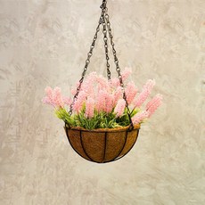 발코니 단철 꽃 바구니 에어플랜트 화분 핑크 라벤더 20cm, 1개