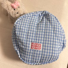 SORIDAL Nipa 格紋絎縫圓形大尺寸日常化妝品旅行用收納包