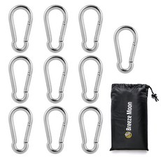 Breeze Moon 鋼製登山扣 10入 + 收納袋組合, 單一顏色, 1套