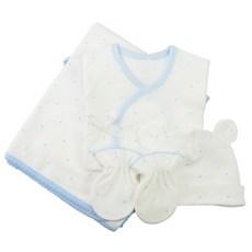 babybear 嬰兒愛心點點肚衣+手套+包巾+帽子