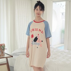 CocoDream 青少年學生狗狗朋友拉克蘭袖連身裙家居服