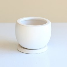 Garden in the City 陶瓷花盆, 白色的