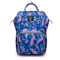 JH Company 彩葉印花大容量後背包, 藍色