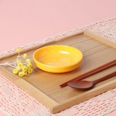 쿡차 레트로 분식그릇 떡볶이 팝 반찬그릇 2호, YELLOW, 4개