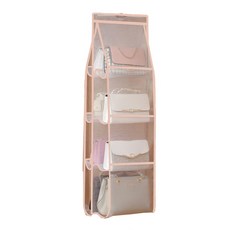 미카엘그라운드 옷걸이형 8칸 옷장 가방 수납함 110 x 32 x 35cm, 핑크, 1개