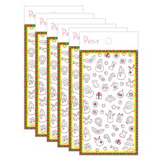 Petit 設計線條燙金貼紙 聖誕節 PD860, 混合色, 6個