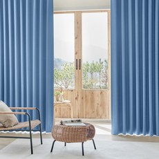 VIEW HOUSE 亞麻遮光窗簾, 都會藍