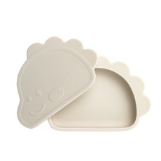 幼兒用 Modu Dino 吸盤餐盤組, 奶油白, 1個