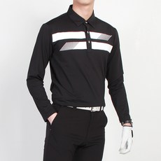 THE MIND 男性高爾夫長袖BT重點設計彈性翻領T恤