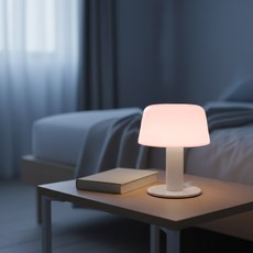 쉬폰 케이크 미드센츄리 인테리어 무선 무드등, 핑크 + 화이트