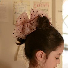 럭키밤비네 아동용 라라도트 빅리본집게핀