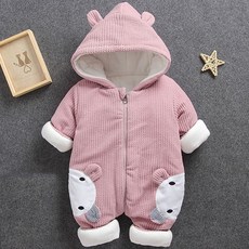 JOYMULTI 嬰兒小動物造型加厚斜紋連身衣