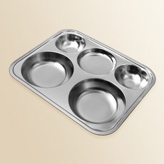 Dio2 304不鏽鋼圓形3格餐盤, 銀色, 1個