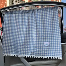 Bebeyul 車用小熊刺繡遮陽窗簾, 藍色, 2個