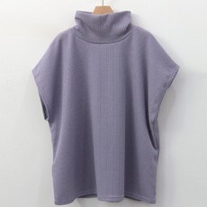 TEETAK 女式大碼 Daily Loose Fit 高領分層極地華夫格針織背心