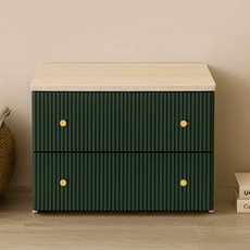 보노하우스 카밀라 템바보드 서랍장, 딥그린, 2단