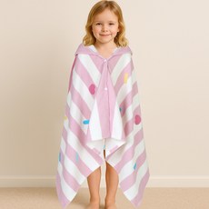 PremierFam 兒童款美樂蒂立體型條紋連帽毛巾