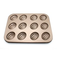 12格不沾核桃造型瑪德蓮烤盤模具, 1個