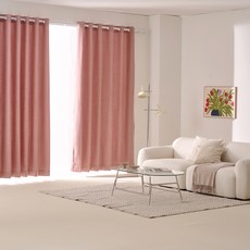 ON Memory 穿環式遮光窗簾 2p, 珊瑚粉