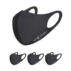 sun maskin 可水洗防曬運動時尚口罩 4入, 灰色