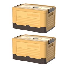 마켓에이 다용도 접이식 컬러 정리함, 옐로우, 중형(39.5 x 27 x 21.5 cm), 2개