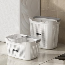 Anlily Pianist多用途塑膠浴室籃3件組, 白色