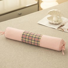 순잠 분리 세탁가능한 원통형 캔디 경추 목베개, 핑크, 1개