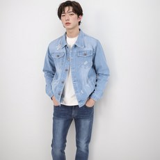 男款水洗破洞牛仔夾克 YO170B