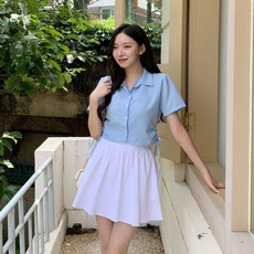 CHICBLACK 女款 Amadi 基本款翻領鈕扣短袖襯衫 cpnb2588k36