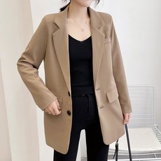 구디프 여성용 클래식 싱글 슬림 투버튼 자켓