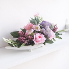 flowertree 人造霧感玫瑰盆花, 混合色, 1套