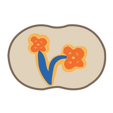 Witherhome 醜花朵多功能地墊, 米色, 1個