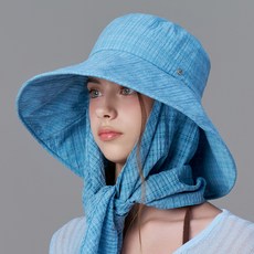 whitesands 格紋鬆餅空氣感可拆卸遮陽膜圍巾羅貝因軟簷帽