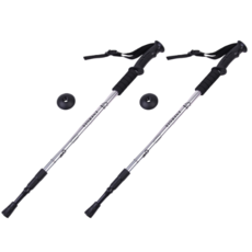 C-ROI 超輕量彈性3節登山杖 2入組, 銀色