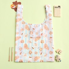 버터 사각사각 브레드 밀크캣 패턴 스탠다드 마켓백 40 x 65 x 15 cm, 밀크캣 옐로우, 1개